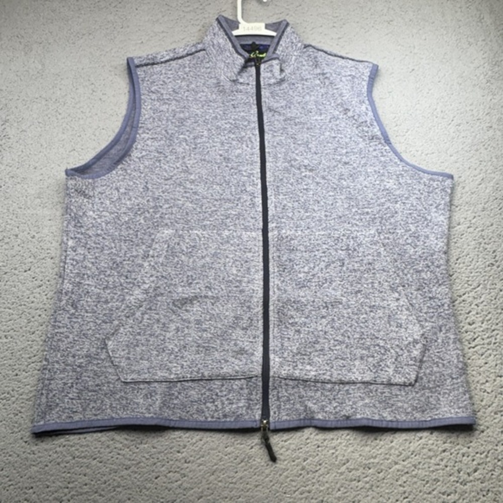 Robert Graham Vest Mens Extra Large Heather Blue Gray Knit‎ Full Zip Classic Fit